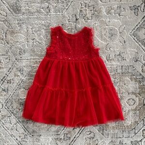 Cat & Jack Girls 3T Red Tulle Sleeveless Dress